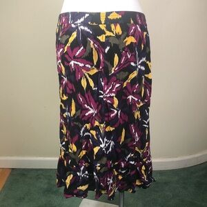 Sag Harbor Smocked Midi Skirt Dark Floral